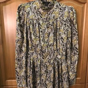 Topshop scarf print puff sleeve shirt dress